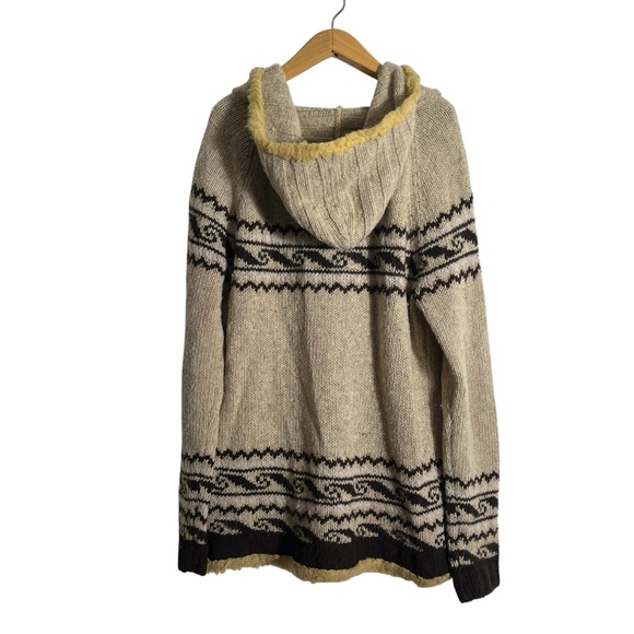 FREE PEOPLE *RARE* Eskimo Faux Fur Trim Toggle Hooded Wool Tunic Sweater - Picture 3 of 14